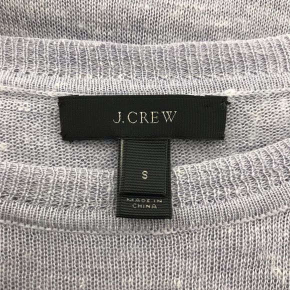 J. Crew Blue Wool Linen Blend Crew Neck Sweater, Small - Picture 5 of 7